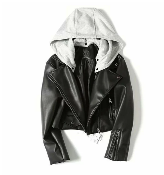 Kaila - giacca in pelle da donna con cappuccio