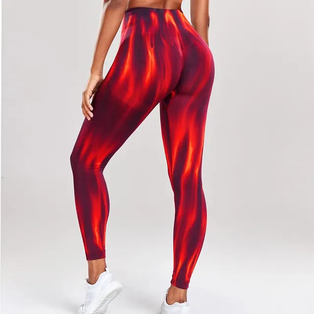Leggings décontractés taille haute avec motif ondulé | Parfait pour les activités de loisirs pour femmes