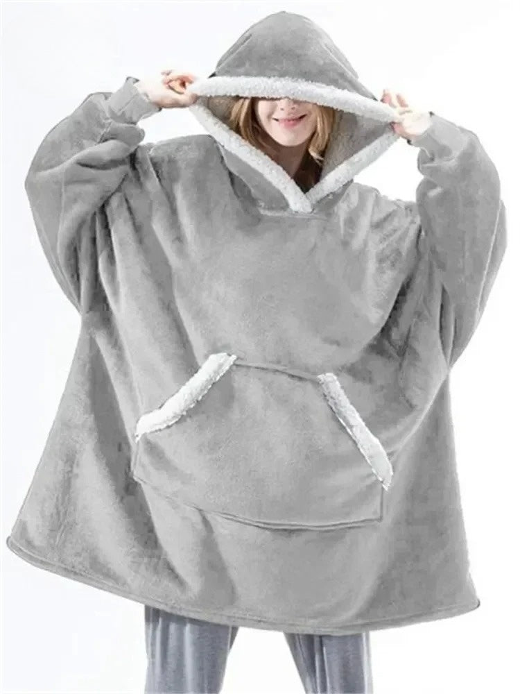 Kuschelige Oversize Hoodie-Decke mit Kapuze – Weicher Fleece Pullover für Damen & Herren, Perfekt für Zuhause & Winter