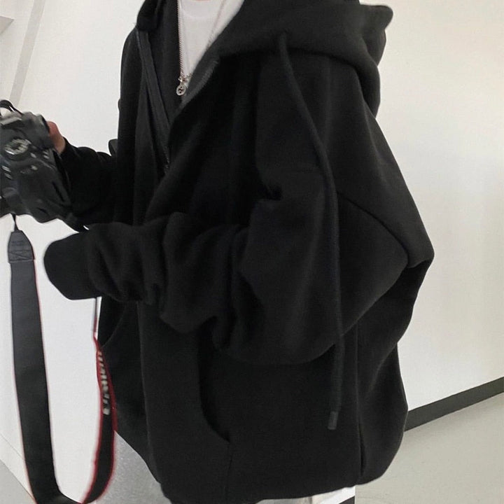 Giacca da baseball oversize Ophélie con cappuccio, tasca solida e maniche lunghe con zip