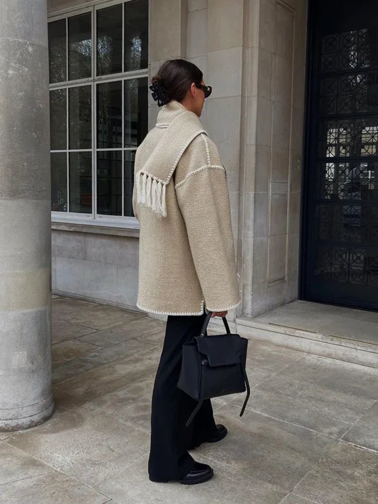 Hermia | Elegant women's coat with scarf – Stylish winter coat
