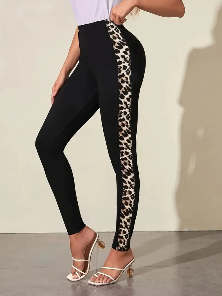 Roslyn - Pantalon élastique à motif léopard