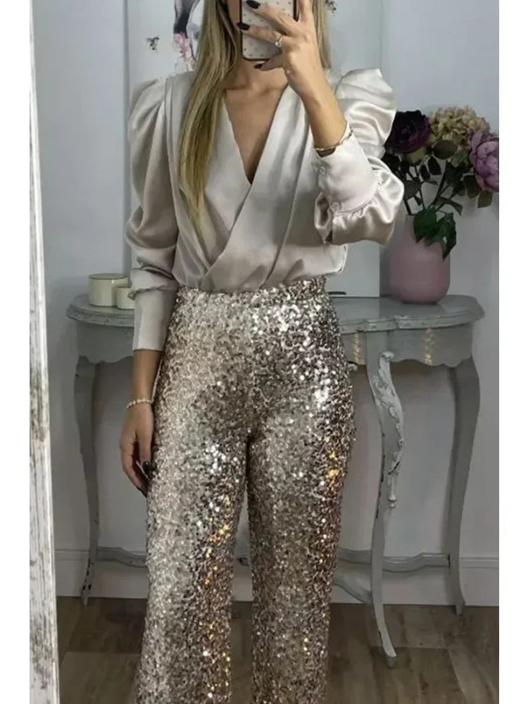 Sophia - Elegante Partyhose mit Pailletten