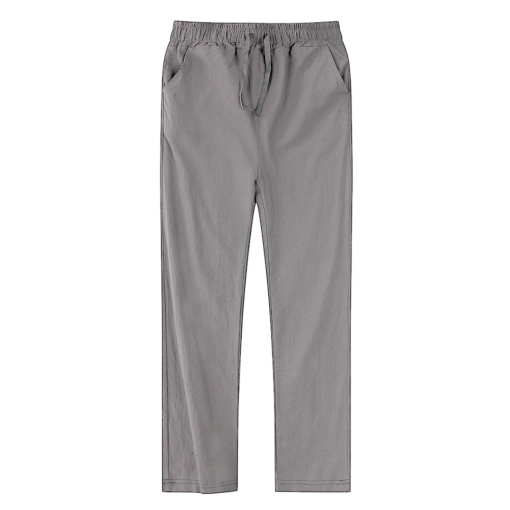 Herren Leinenhose – Sommerhose mit Kordelzug, atmungsaktiv & locker geschnitten