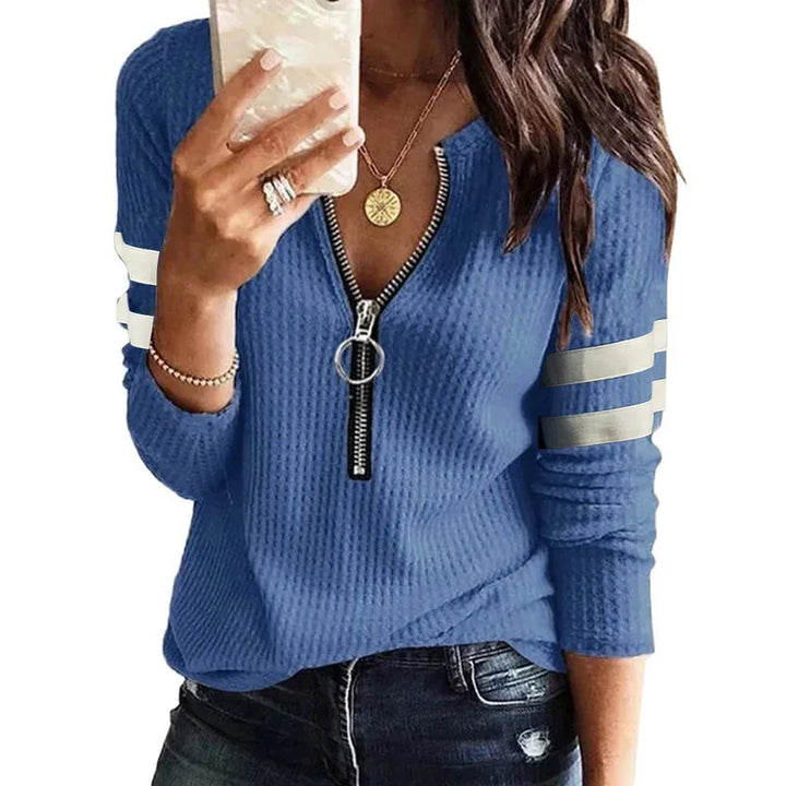 Nikki - pull en maille tendance avec demi-fermeture éclair