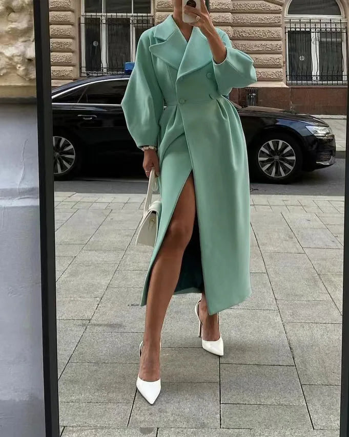 Ruthie - elegancki dwurzędowy płaszcz zimowy