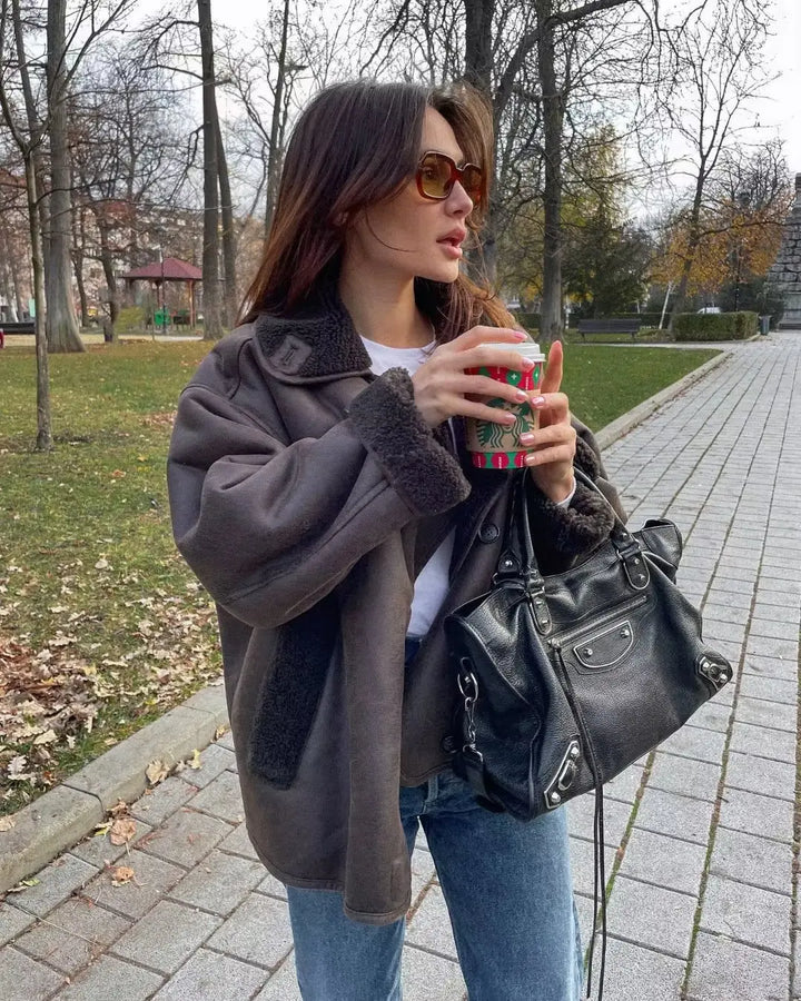 Camila - Cappotto in pelle invernale alla moda
