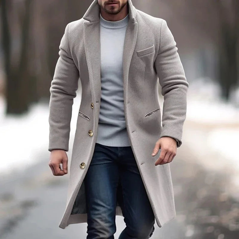 RALPH | Manteau long élégant pour hommes avec boutons et col