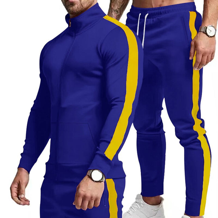 Survêtement homme avec bandes – Ensemble de sport slim fit avec fermeture éclair