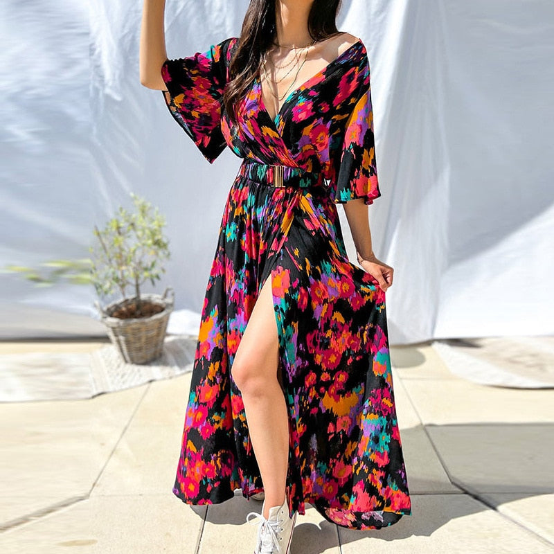 Gladys - Elegantes Boho Maxikleid