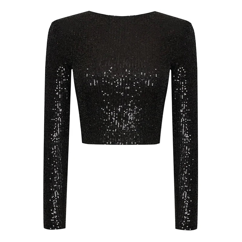 Rosalee - Haut élégant avec ornements en paillettes