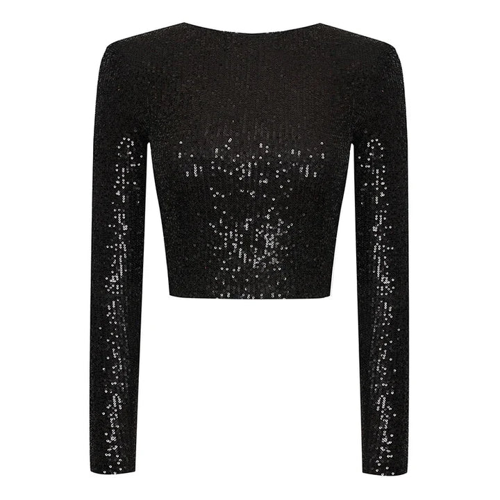 Rosalee - Haut élégant avec ornements en paillettes