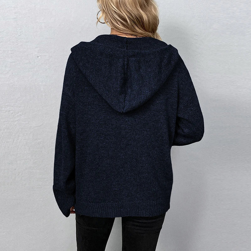 Karin - Comfortable Hooded Cardigan
