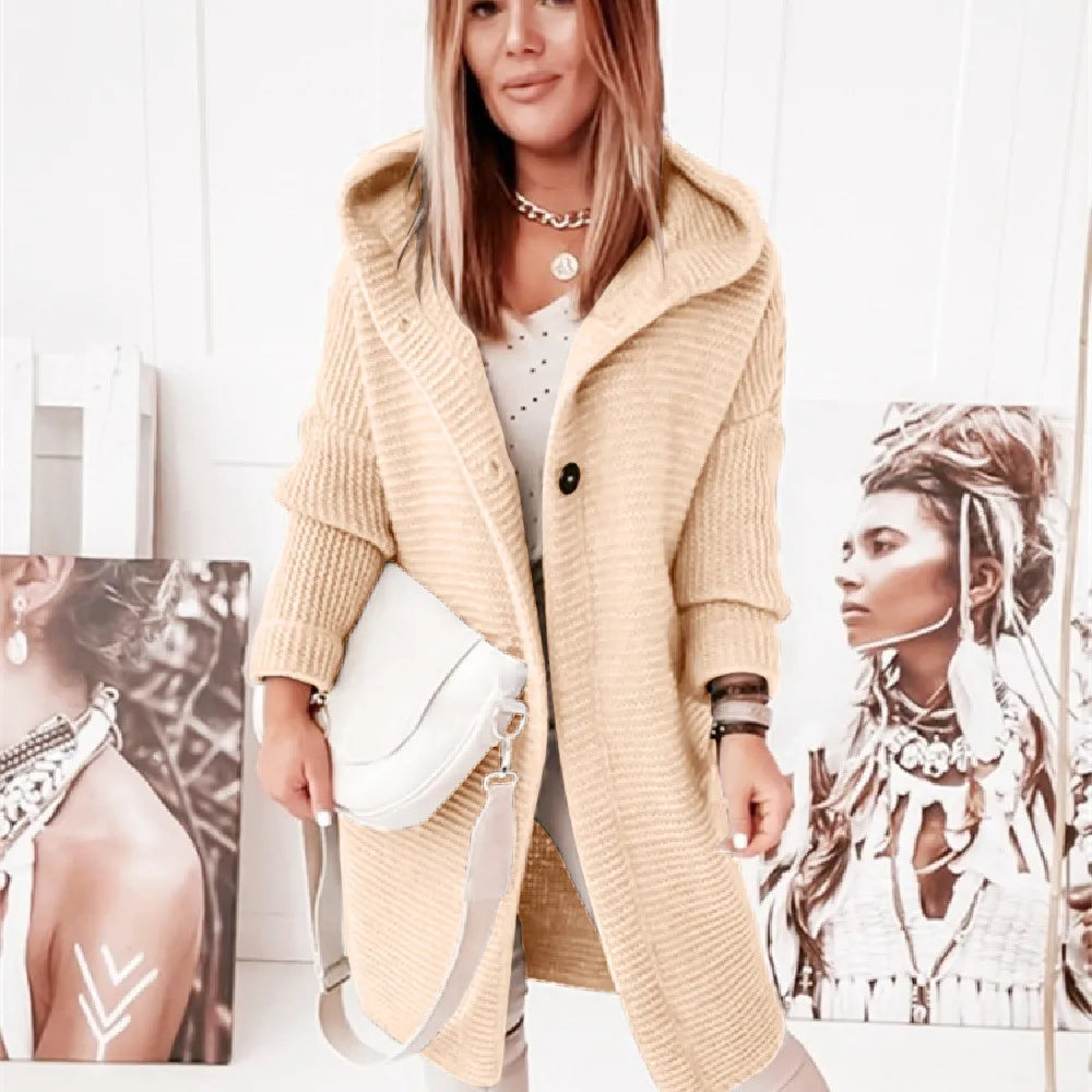 Genevieve - Cardigan casual con cappuccio