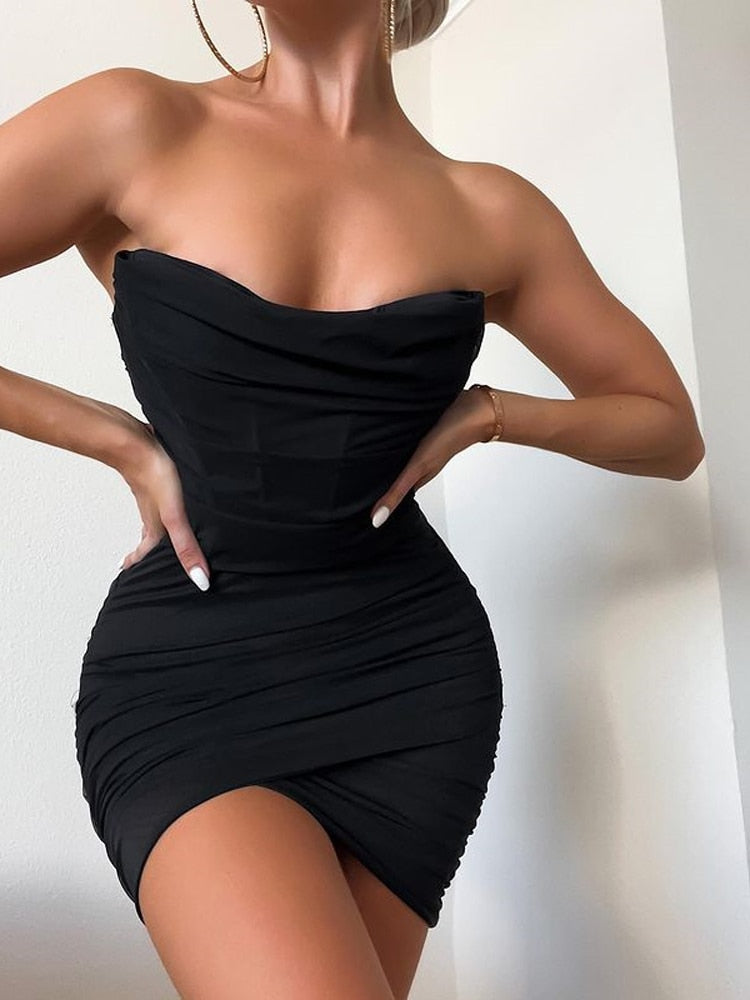 Minidress senza spalline