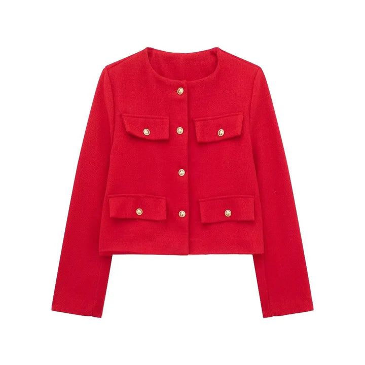 Raelynn - Blazer corto alla moda con bottoni