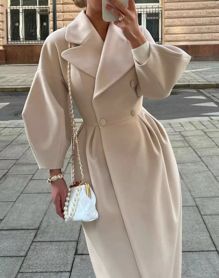 Ruthie - elegancki dwurzędowy płaszcz zimowy