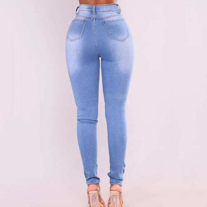 Quinn - Jean tendance avec taille haute et ceinture élastique
