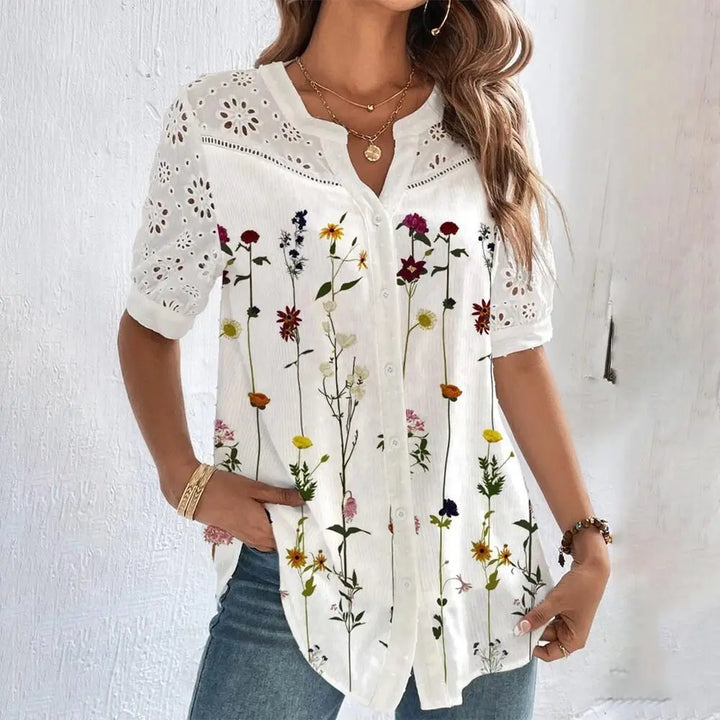 Juliann - Blouse décontractée en dentelle pour femmes