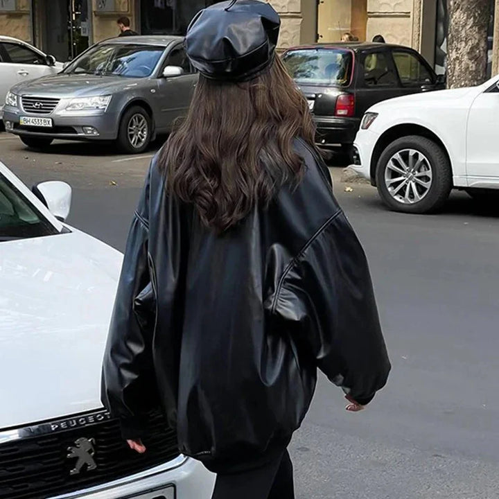 Scarlett - veste en cuir motor décontractée