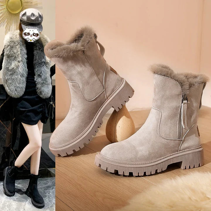 Warme Winter Stiefel Mit Reißverschluss Und Wolle Für Damen | Perfekt für Winterabenteuer