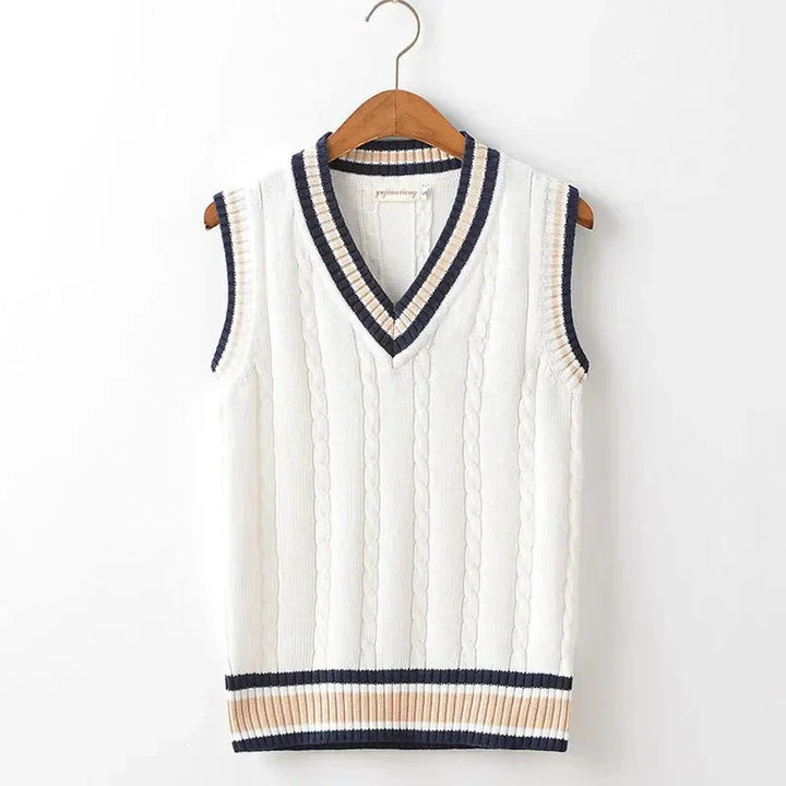 Pullunder rétro style Old Money col en V pour hommes