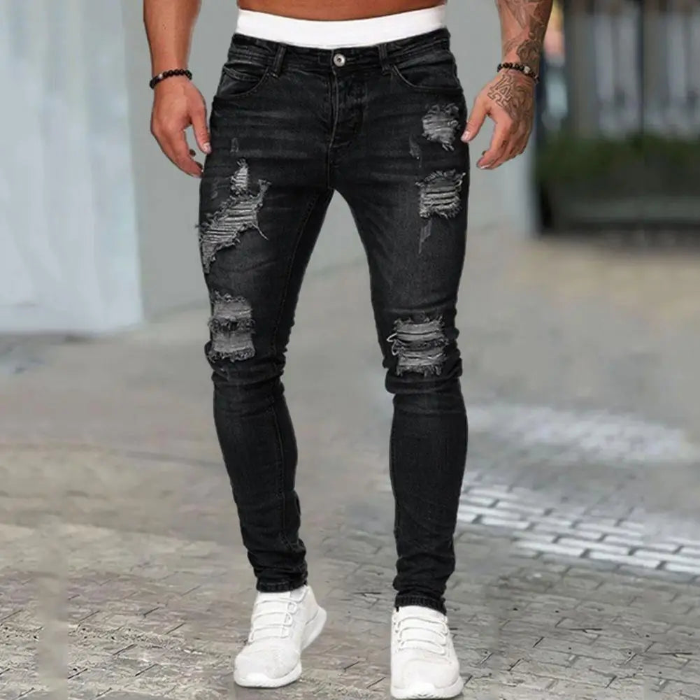 Paul - Jean en denim déchiré pour hommes