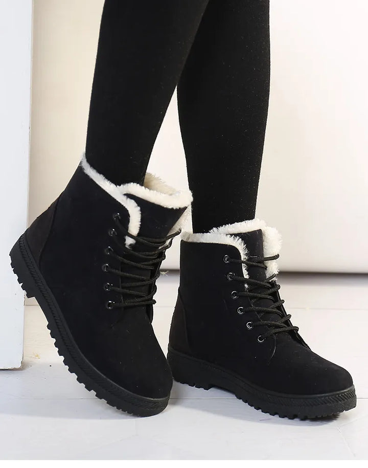 Damen Winterstiefel – Gefütterte Schnürboots mit Warmfutter & rutschfester Sohle