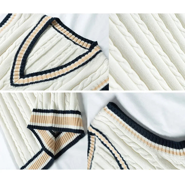 Pullunder rétro style Old Money col en V pour hommes