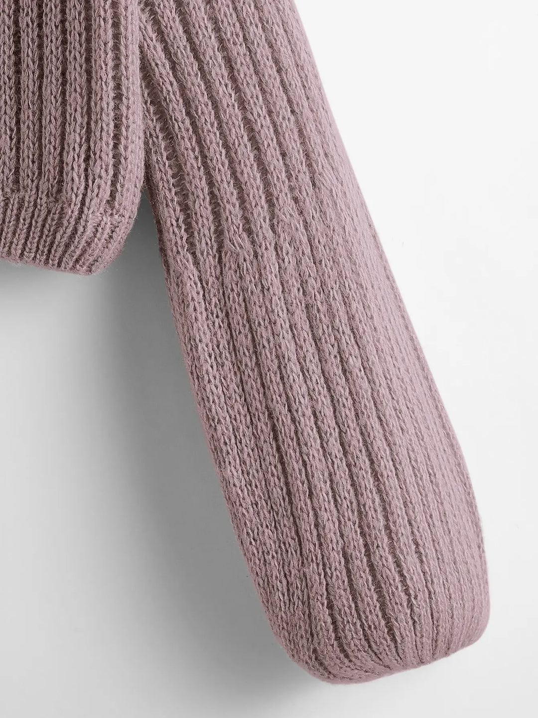 Rosa - Rundhals Kurzform Strickpullover