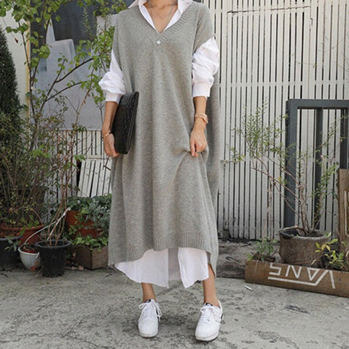 Théodora - Robe-pull ample à col en V