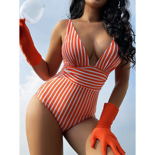 LAYLA - Maillot de bain rayé une pièce