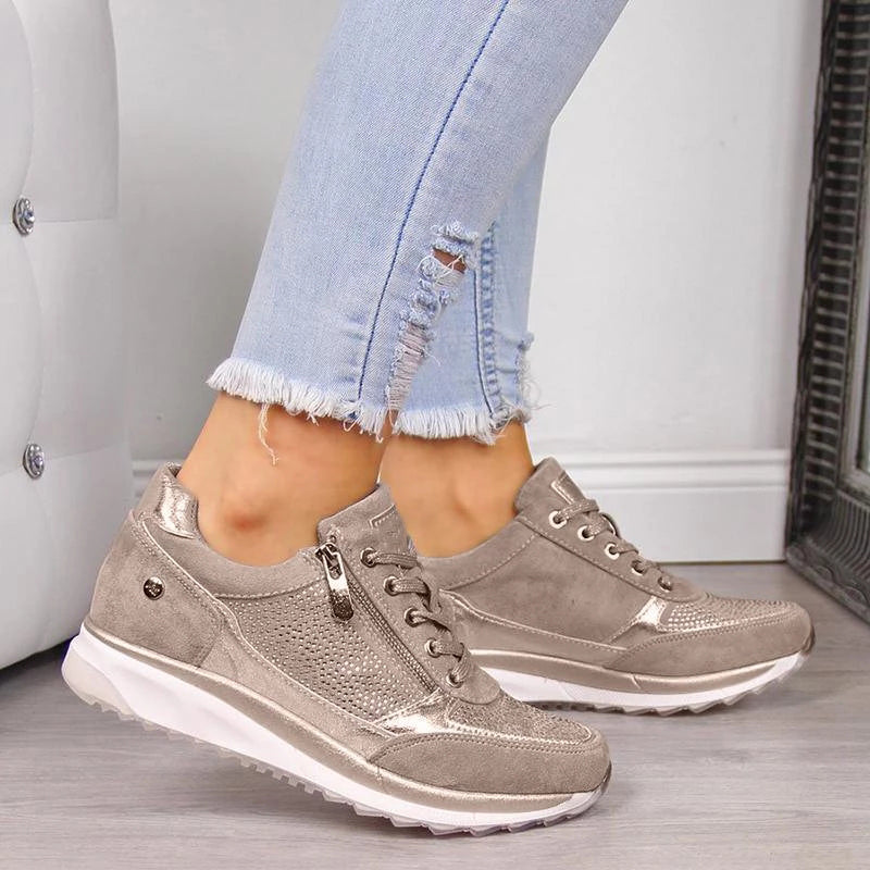 Betsy - Chaussures décontractées à lacets avec fermeture éclair