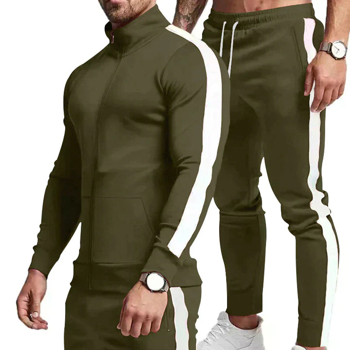 Survêtement homme avec bandes – Ensemble de sport slim fit avec fermeture éclair