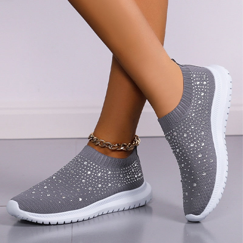 Sock sneakers with glitter
