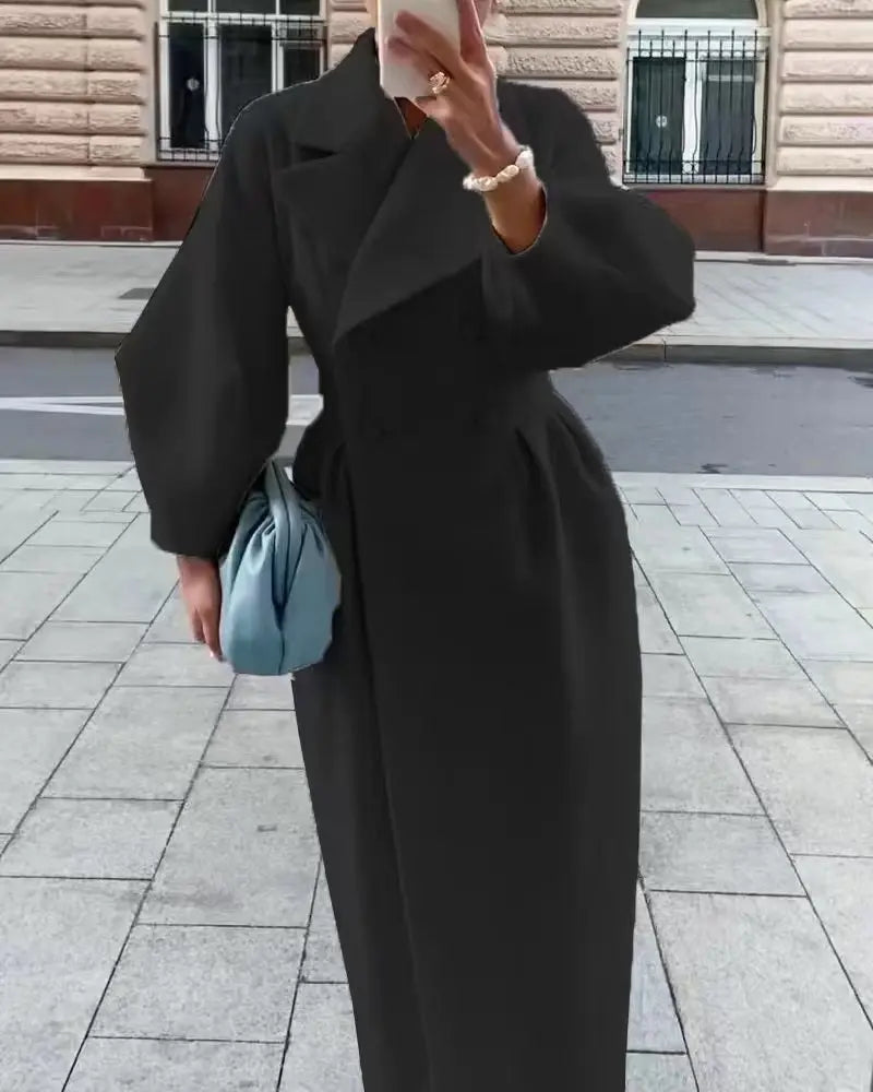 Ruthie - elegancki dwurzędowy płaszcz zimowy