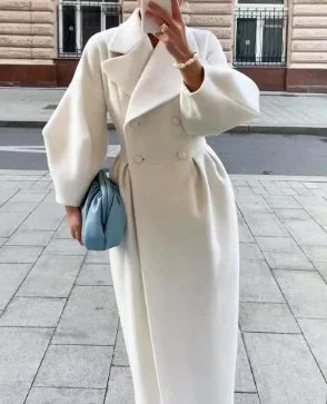Ruthie - elegancki dwurzędowy płaszcz zimowy