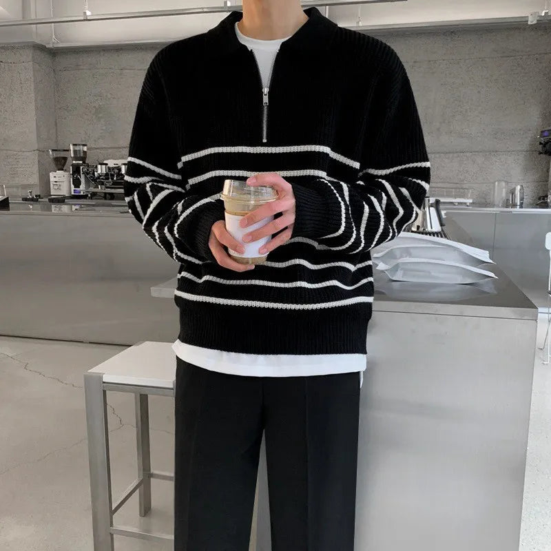 Matias - Pull en tricot rayé pour hommes