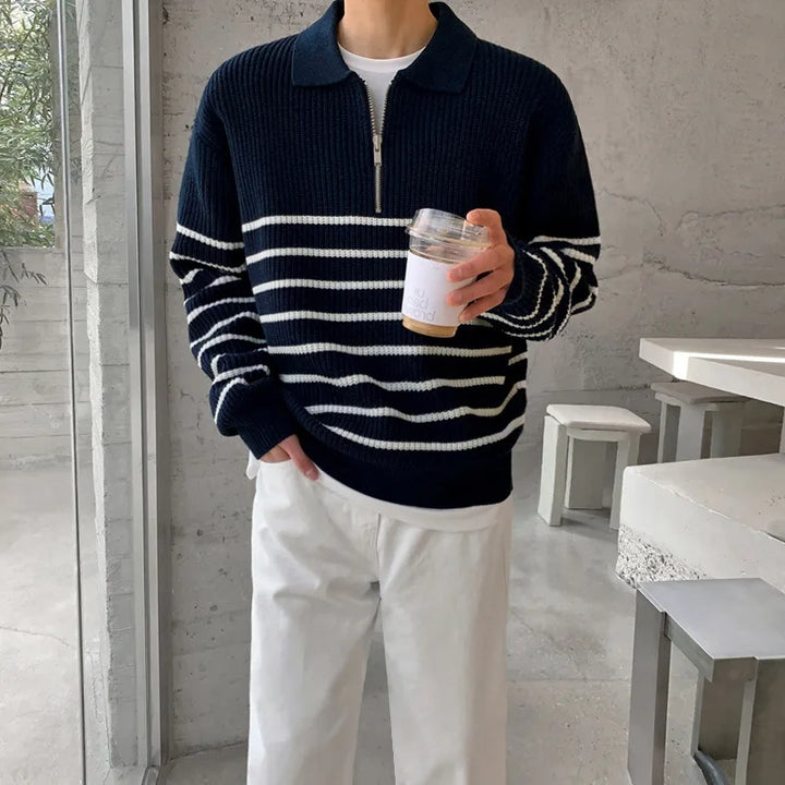 Matias - Pull en tricot rayé pour hommes