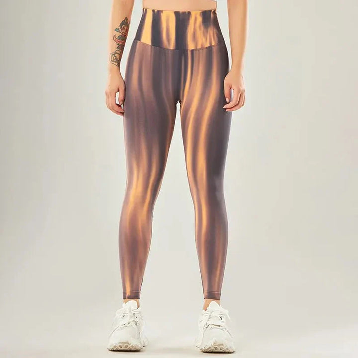 Leggings décontractés taille haute avec motif ondulé | Parfait pour les activités de loisirs pour femmes