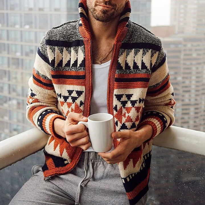 Matteo - Gilet en tricot avec fermeture éclair pour hommes