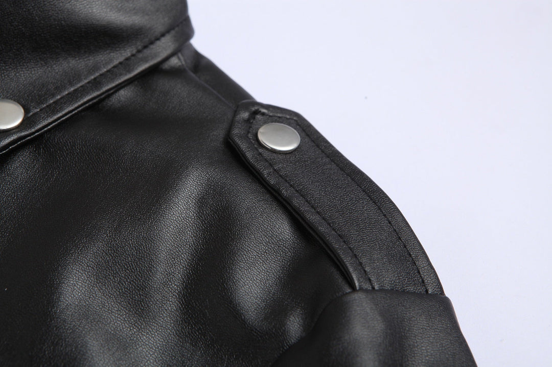 Felix's leather jacket for men | Slim cut | stand-up collar | Anti-Wind Motorcycle Jacket