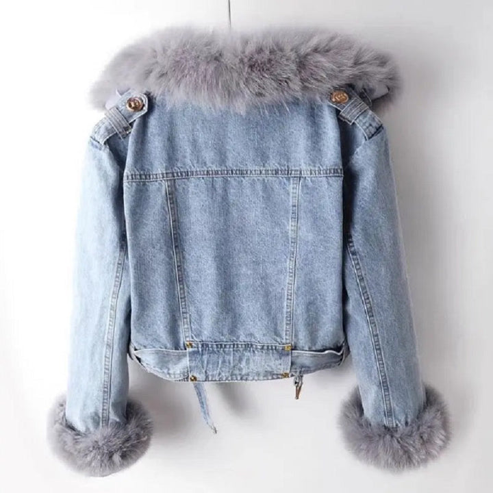 Tatiana – Giacca di jeans casual con pelliccia