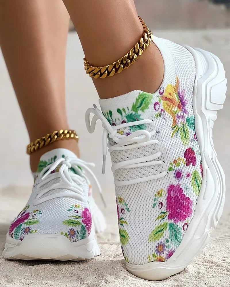 Eliana - Orthopädische Turnschuhe mit Blumenmuster