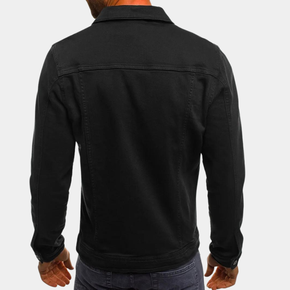 Veste en jean homme avec patte de boutonnage – Veste décontractée en denim pour printemps et automne