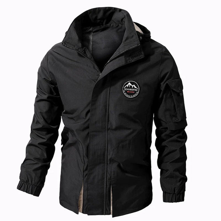 Veste de plein air imperméable pour hommes avec capuche – Veste fonctionnelle coupe-vent avec fermeture éclair et poches