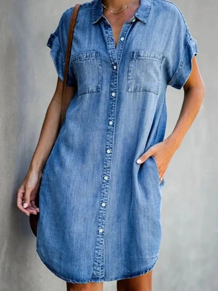 Lucia - Robe en denim - Décontractée - Tissu de haute qualité - Idéale pour le quotidien pour femmes