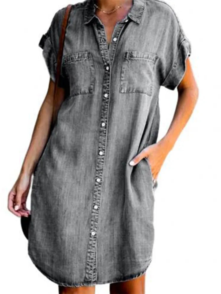 Lucia - Robe en denim - Décontractée - Tissu de haute qualité - Idéale pour le quotidien pour femmes