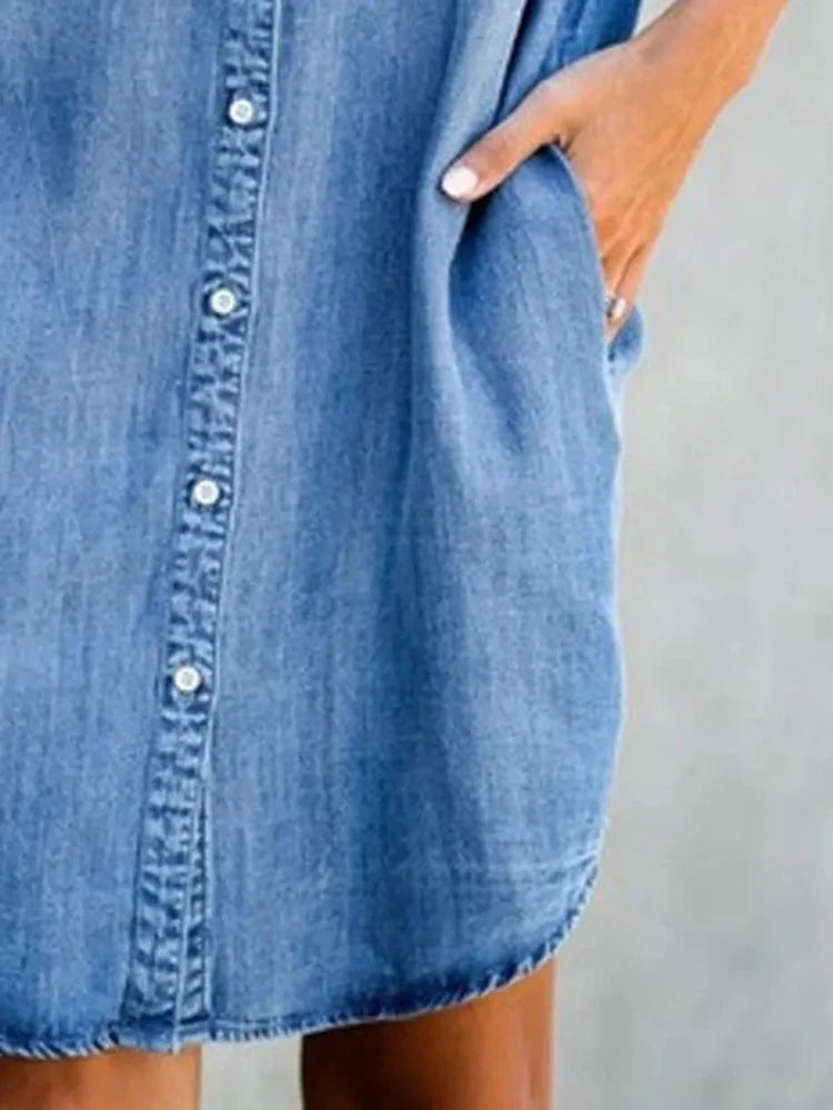 Lucia - Robe en denim - Décontractée - Tissu de haute qualité - Idéale pour le quotidien pour femmes