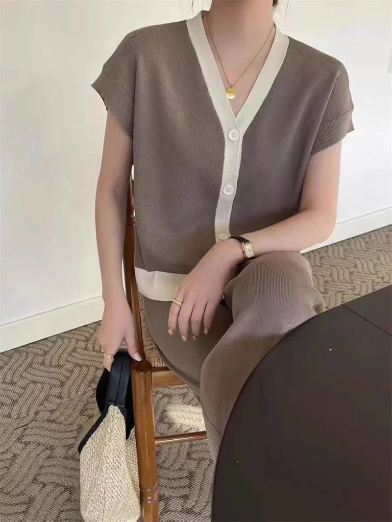 Camille - Elegante set di maglieria [Oberteil+Hose]